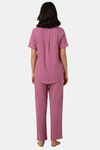 Amante Viscose Loungewear Set - Fuchsia Stripe Print — thumbnail 3